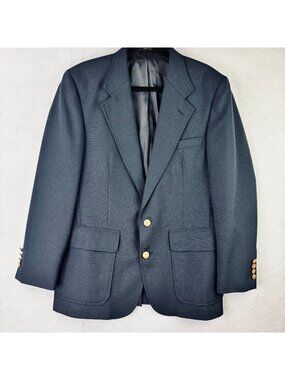 Vintage Andhurst Blazer Mens Sz 39R Blue Single Breasted Vented Lined USA